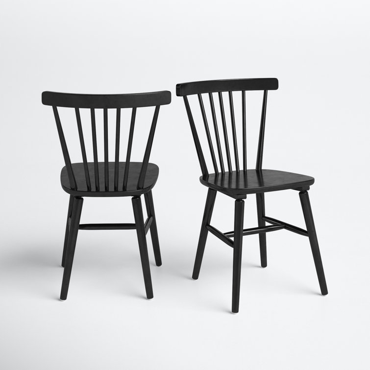 Black solid 2025 wood dining chairs